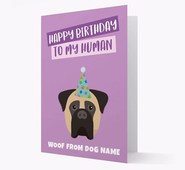 Personalized 'Happy Birthday To My Human' Card with {breedCommonName} Icon